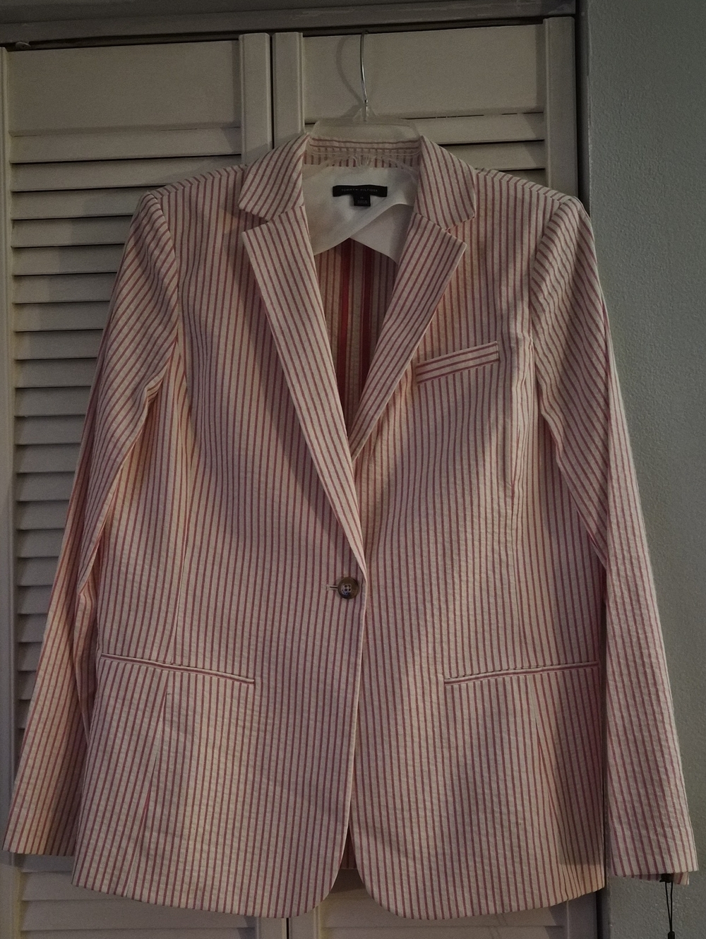 Tommy Hilfiger Pink & White Striped Blazer